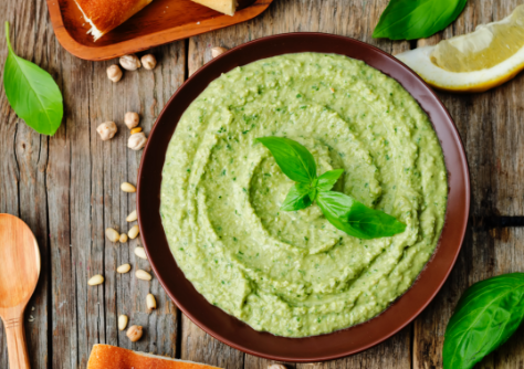 Pesto hummus column